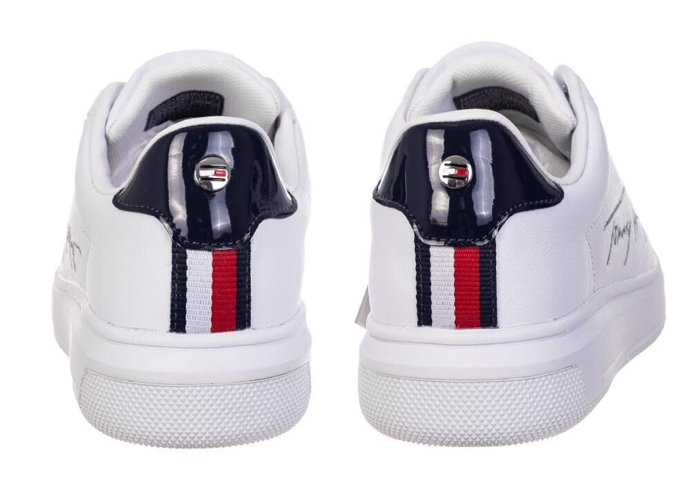 Moteriški sportbačiai TOMMMY HILFIGER SIGNATURE TOMMMY LEATHER CUPSOLE, balti FW0FW05219 YBR 31179 kaina ir informacija | Sportiniai bateliai, kedai moterims | pigu.lt