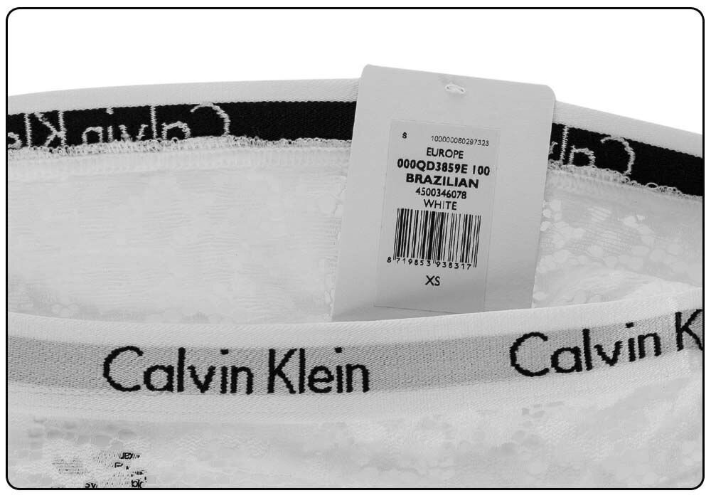 Kelnaitės moterims Calvin Klein BRAZILIAN WHITE 000QD3859E 100 30288 цена и информация | Kelnaitės | pigu.lt