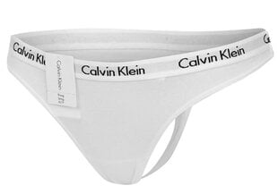 Moteriškos kelnaitės Calvin Klein THONG WHITE D1617E 100 30236 kaina ir informacija | Kelnaitės | pigu.lt