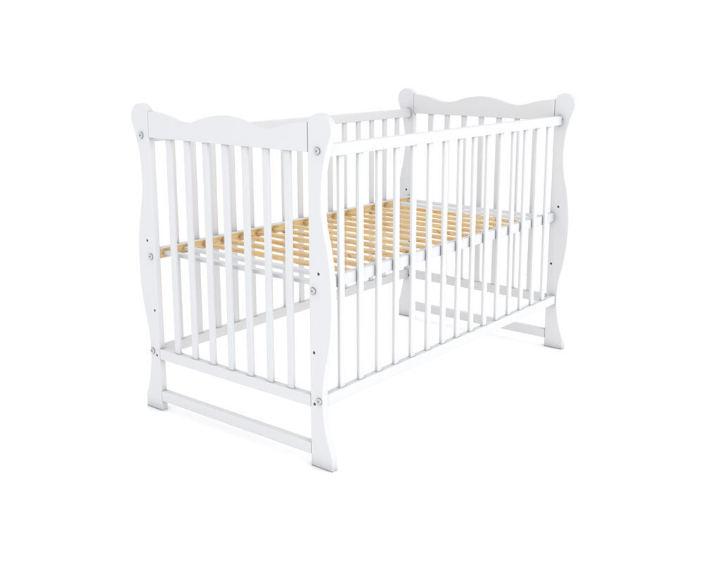 Kūdikių lovytė Bobas Julia, 120x60 cm, balta цена и информация | Kūdikių lovytės | pigu.lt