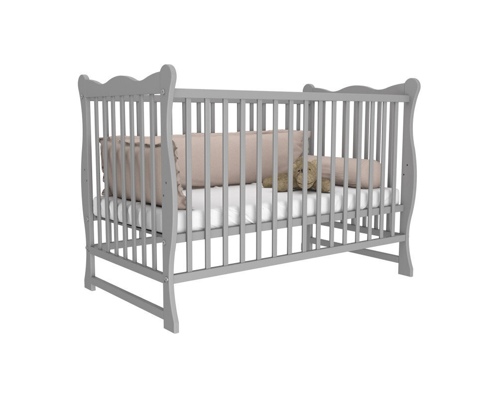Kūdikių lovytė Bobas Julia, 120x60 cm, pilka kaina ir informacija | Kūdikių lovytės | pigu.lt
