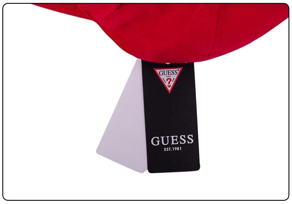 Vyriška kepurė GUESS TRIANGLE LOGO CAP RED M1YZ57WBN60 G532 35642 kaina ir informacija | Vyriški šalikai, kepurės, pirštinės | pigu.lt