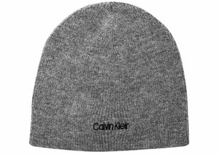 Vyriška žieminė kepurė Calvin Klein BASIC WOOL NO FOLD BEANIE GREY K50K507444 PC9 36947 kaina ir informacija | Vyriški šalikai, kepurės, pirštinės | pigu.lt