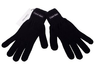 Мужские перчатки Calvin Klein осень/зима FELT PATCH KNITTED GLOVES BLACK K50K507424 BAX 36953 цена и информация | Мужские шарфы, шапки, перчатки | pigu.lt