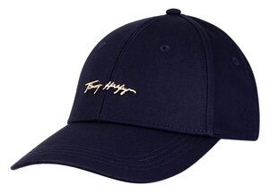 Бейсболка Tommy Hilfiger SIGNATURE CAP, темно-синяя AW0AW10054 DW5 37945 цена и информация | Женские шапки | pigu.lt