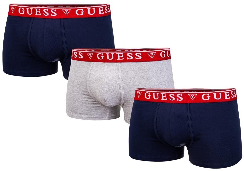 Vyriškos trumpikės Guess BRIAN BOXER 3 poros, tamsiai mėlynos/pilkos U97G01JR003 HE90 39555 kaina ir informacija | Trumpikės | pigu.lt