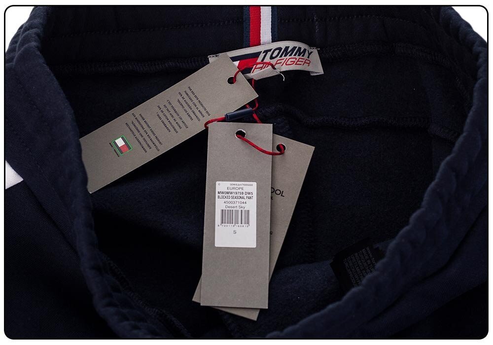 Vyriškos sportinės kelnės Tommy Hilfiger BLOCKED, tamsiai mėlynos, MW0MW19759 DW5 38924 L kaina ir informacija | Sportinė apranga vyrams | pigu.lt