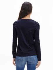 Moteriški marškinėliai Tommy Hilfiger REGULAR HILFIGER C-N TEE LS, tamsiai mėlyni WW0WW30720 DW5 38941 kaina ir informacija | Palaidinės, marškiniai moterims | pigu.lt