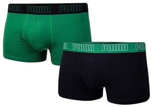 Мужские боксеры Puma BASIC TRUNK 2 пары, зеленые/черные 935015 04 39988 цена и информация | Мужские трусы | pigu.lt