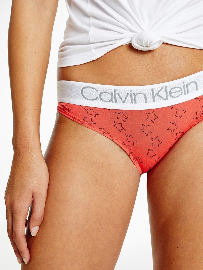 Moteriškos kelnaitės - bikini CALVIN KLEIN, 1 pora raudonos 000QD3752E W2Q 40716 kaina ir informacija | Kelnaitės | pigu.lt