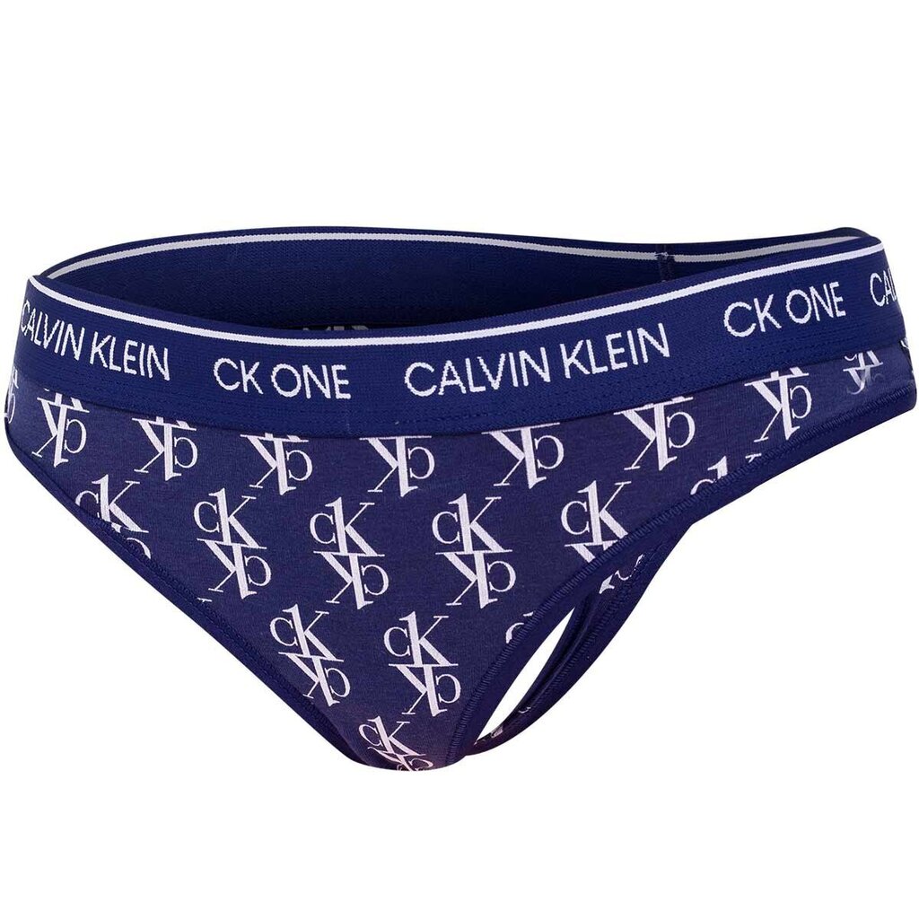 Moteriškos kelnaitės - stringai Calvin Klein THONG (AVERAGE), mėlynos 000QF5733E X00 40709 kaina ir informacija | Kelnaitės | pigu.lt