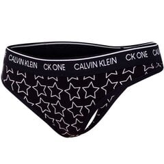 Moteriškos kelnaitės - stringai Calvin Klein THONG (AVERAGE), juodos 000QF5733E V52 40609 kaina ir informacija | Kelnaitės | pigu.lt