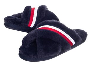 Женские тапочки Tommy Hilfiger OMMY FURRY HOME SLIPPER, темно-синие FW0FW06314 0GY 40402 цена и информация | Женские тапочки | pigu.lt