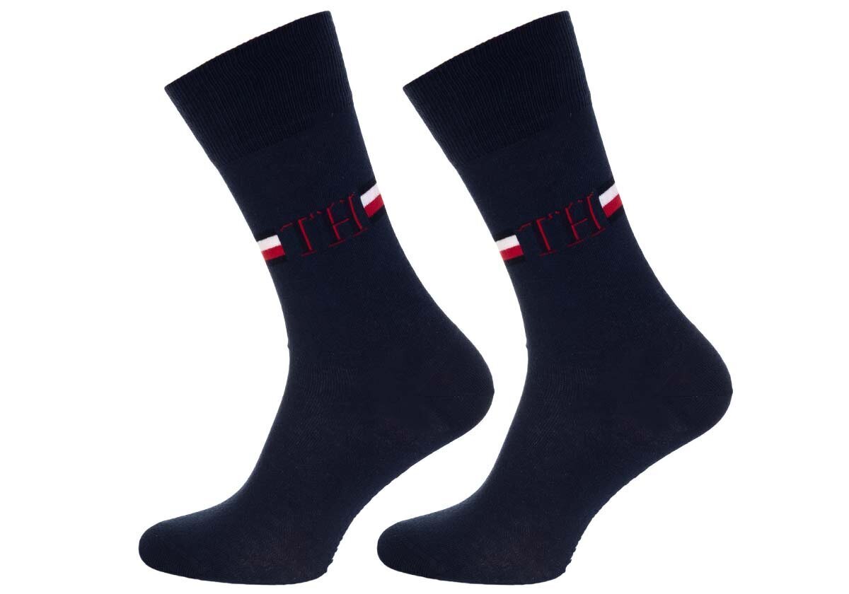Vyriškos kojinės Tommy Hilfiger 2 poros, tamsiai mėlynos 100001492 002 40483 kaina ir informacija | Vyriškos kojinės | pigu.lt