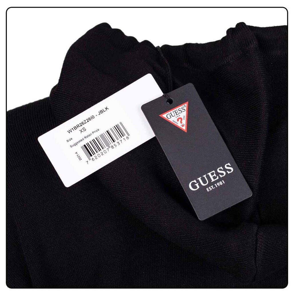 Moteriškas bluzonas Guess GEMMA HOODIE SWTR, juodas W1BR26Z26I0 JBLK 40172 kaina ir informacija | Megztiniai moterims | pigu.lt