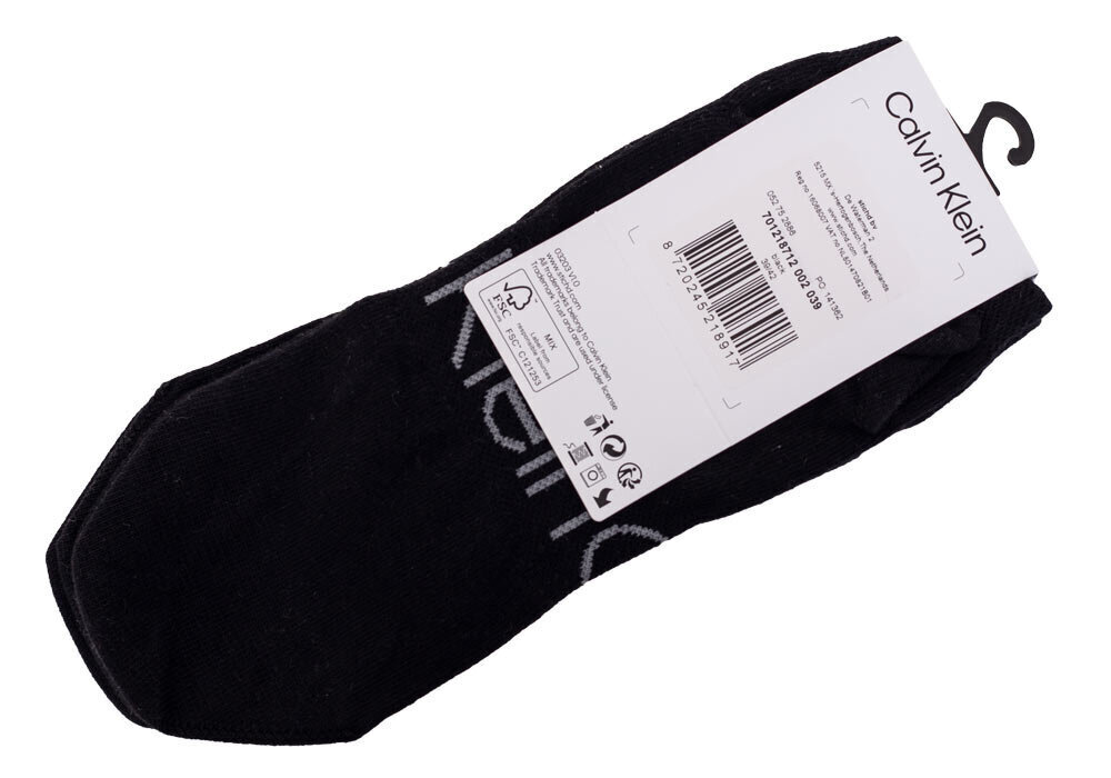 Vyriškos kojinės Calvin Klein 2 poros, juodos 701218712 002 44542 цена и информация | Vyriškos kojinės | pigu.lt