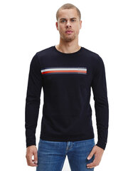 Мужская футболка Tommy Hilfiger SLICED BAR LONG SLEEVE TEE , темно-синяя MW0MW20166 DW5 41085 цена и информация | Футболка мужская | pigu.lt