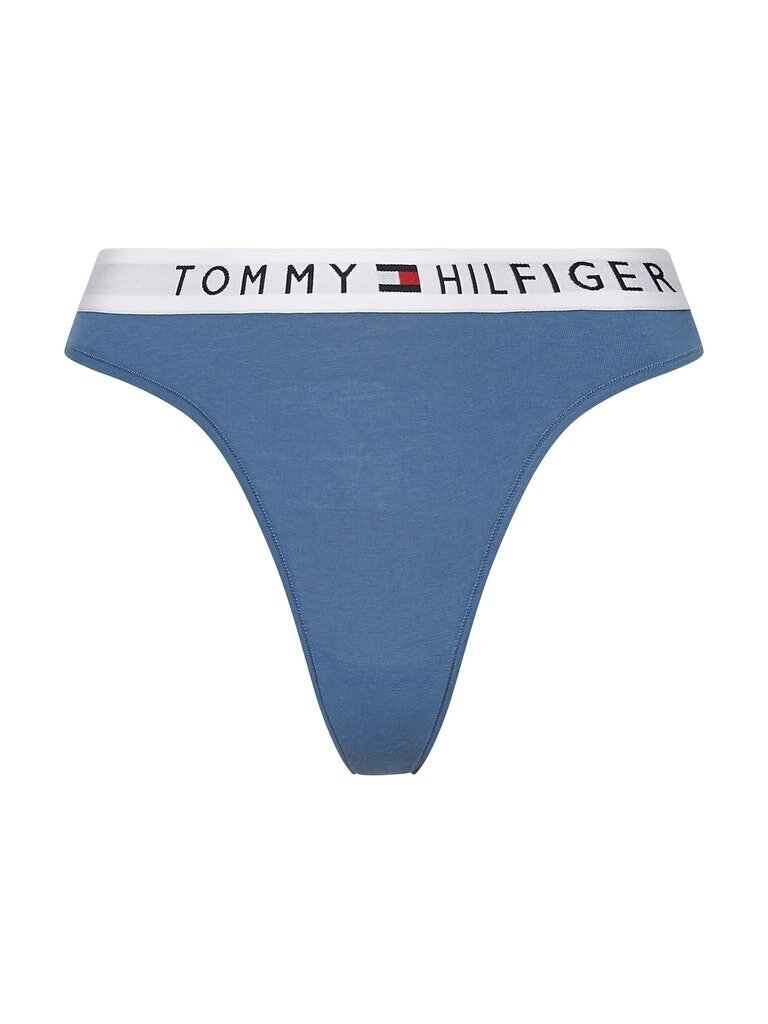 Moteriškos kelnaitės - stringai Tommy Hilfiger THONG, mėlynos UW0UW01555 C4Q 41267 kaina ir informacija | Kelnaitės | pigu.lt