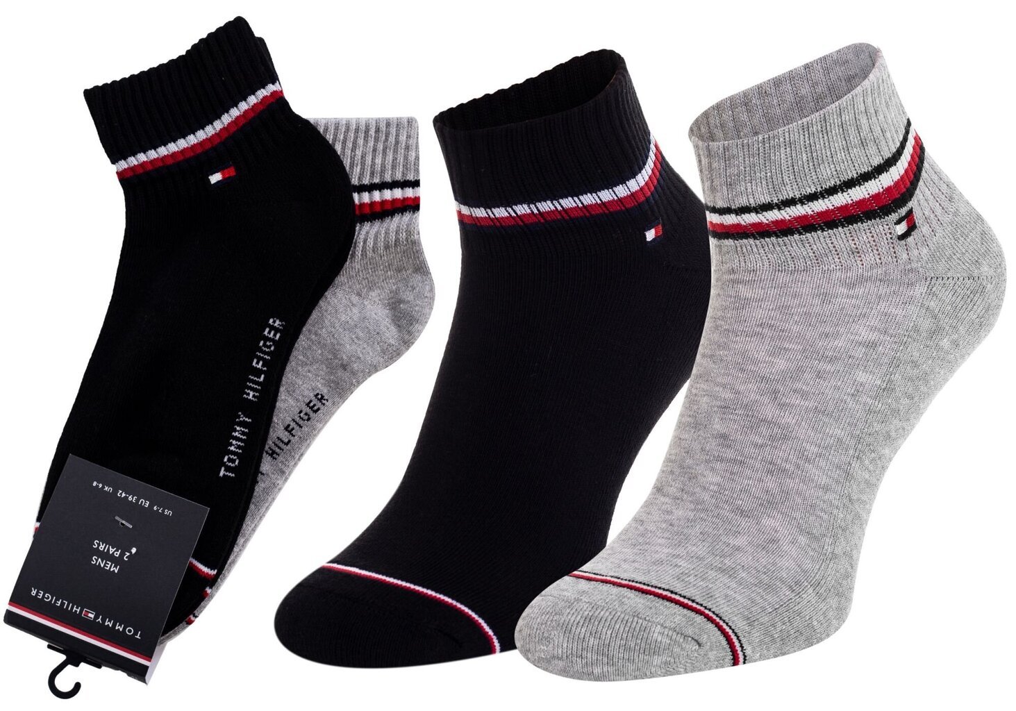 Vyriškos kojinės Tommy Hilfiger 2 poros, pilkos/juodos 40953, 39-42 kaina |  pigu.lt