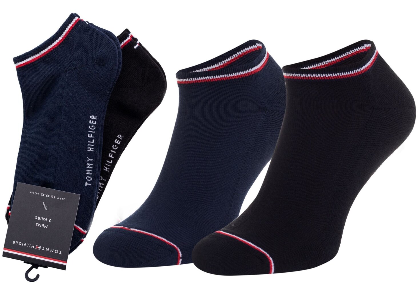 Vyriškos kojinės TOMMY HILFIGER, 2 poros, tamsiai mėlynos/juodos 40957 kaina ir informacija | Vyriškos kojinės | pigu.lt