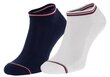 Vyriškos kojinės TOMMY HILFIGER 2 poros, baltos/mėlynos 40959 цена и информация | Vyriškos kojinės | pigu.lt