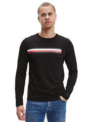 Мужская футболка Tommy Hilfiger LICED BAR LONG SLEEVE TEE, черная MW0MW20166 BDS 41092 цена и информация | Мужские футболки | pigu.lt