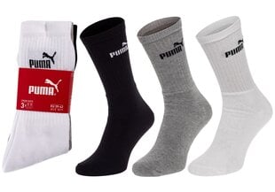 Мужские носки Puma 3 пары, черные/серые/белые 883296 10 41066 цена и информация | Puma Мужская одежда | pigu.lt