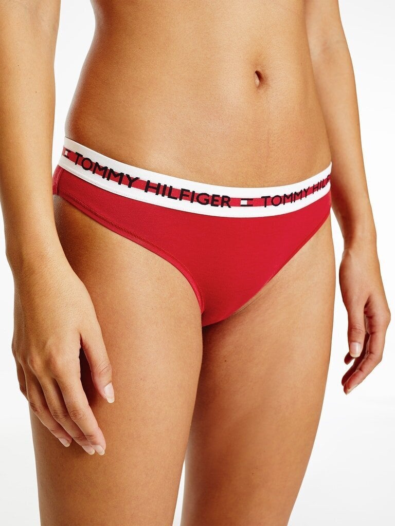 Moteriškos kelnaitės - bikini Tommy Hilfiger, raudonos UW0UW02455 XLG 41822 L kaina ir informacija | Kelnaitės | pigu.lt