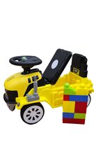Paspiriamas traktorius su kaladėlėmis 124, geltonas kaina ir informacija | Žaislai kūdikiams | pigu.lt