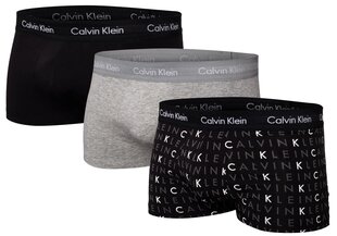 Vyriškos trumpikės Calvin Klein, 3 poros, juodos/pilkos U2664G YKS 44860 kaina ir informacija | Trumpikės | pigu.lt