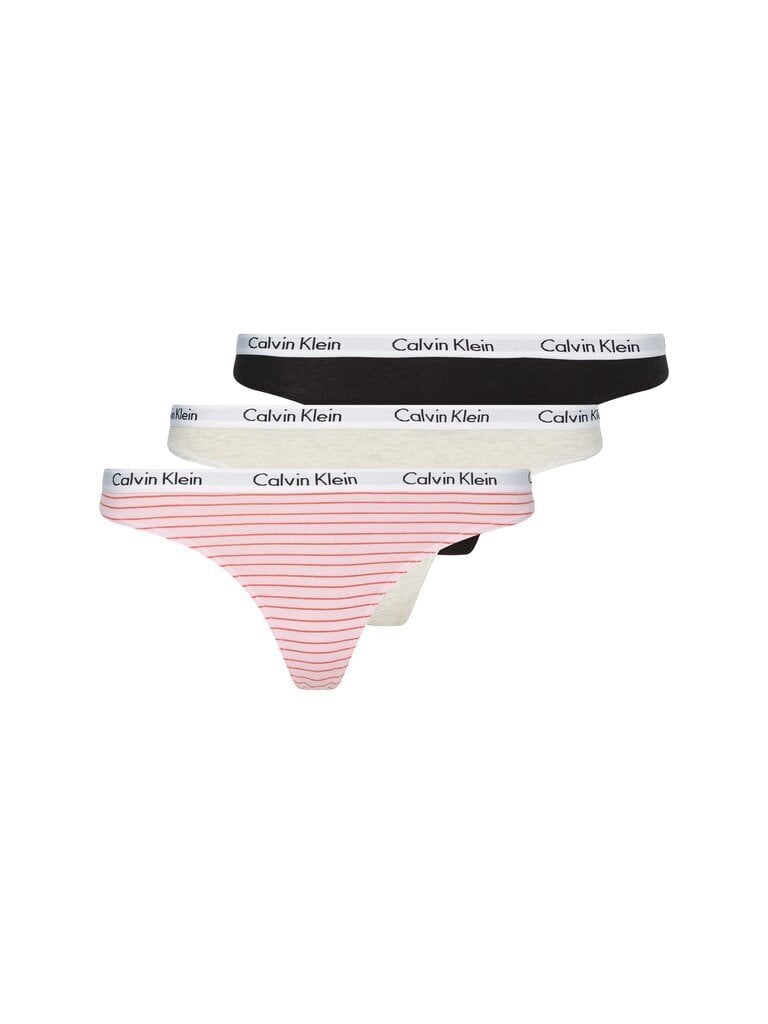 Moteriškos kelnaitės-siaurikės Calvin Klein, 3 poros, rožinės/juodos/pilkos 000QD3587E W5A 42120 42120 L kaina ir informacija | Kelnaitės | pigu.lt