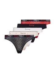 Moteriškos kelnaitės-stringai Tommy Hilfiger THONG 5P, 5 poros, tamsiai mėlynos/baltos/raudonos/rožinės UW0UW03200 0X0 42526 kaina ir informacija | Kelnaitės | pigu.lt