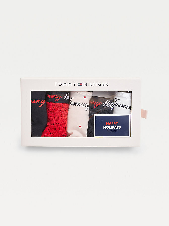 Moteriškos kelnaitės-stringai Tommy Hilfiger THONG 5P, 5 poros, tamsiai mėlynos/baltos/raudonos/rožinės UW0UW03200 0X0 42526 kaina ir informacija | Kelnaitės | pigu.lt