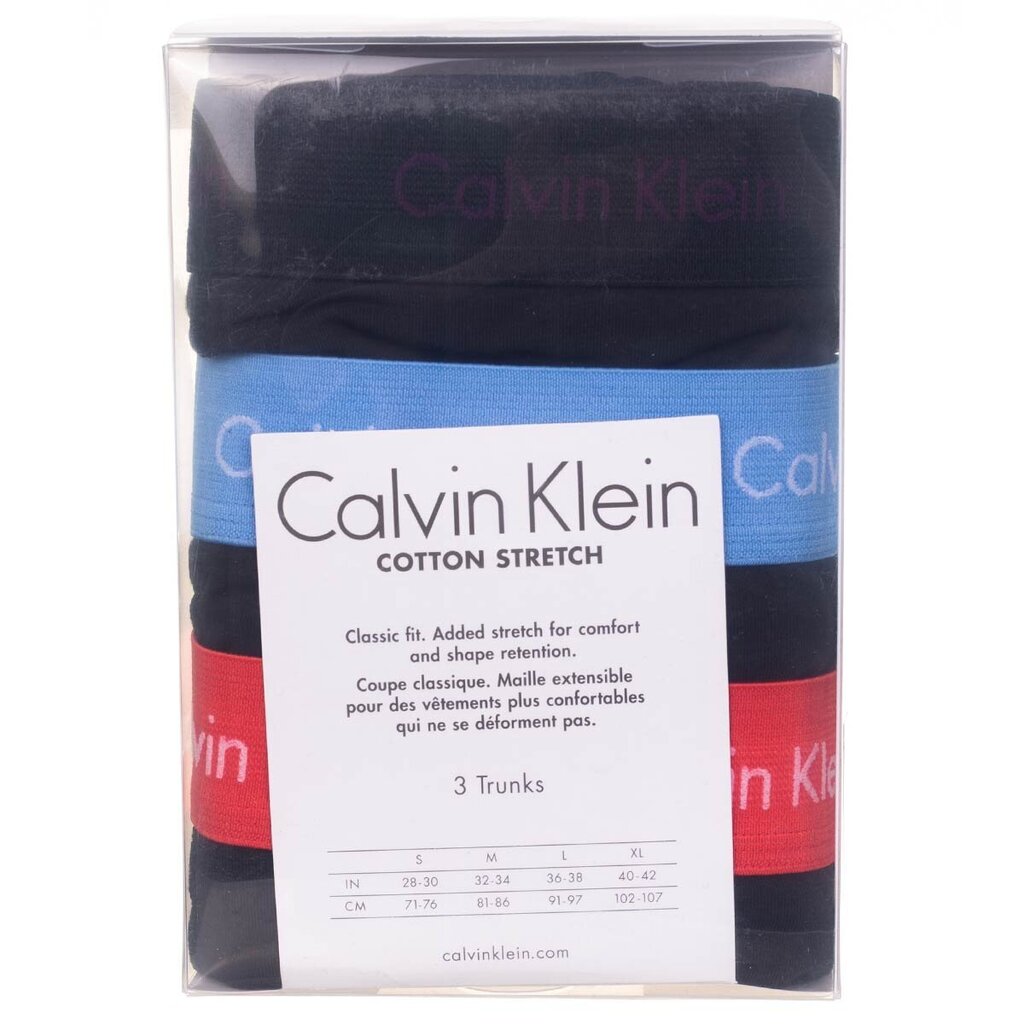 Vyriškos trumpikės Calvin Klein TRUNK 3PK, 3 poros, juodos, 0000U2662G WIC 42823 kaina ir informacija | Trumpikės | pigu.lt