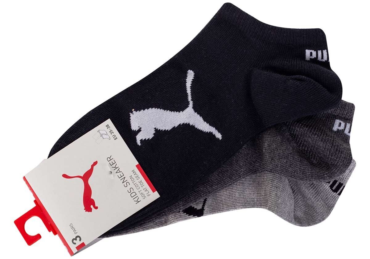 Vyriškos kojinės Puma, 3 poros, juodos/pilkos/peleninų spalvos 907960 01 42677 цена и информация | Kojinės, pėdkelnės berniukams | pigu.lt