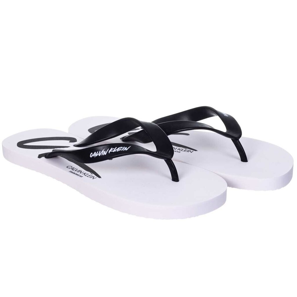 Vyriškos šlepetės Calvin Klein FF SANDALS, baltos KM0KM00500 YCD 42912 kaina ir informacija | Vyriškos šlepetės, basutės | pigu.lt