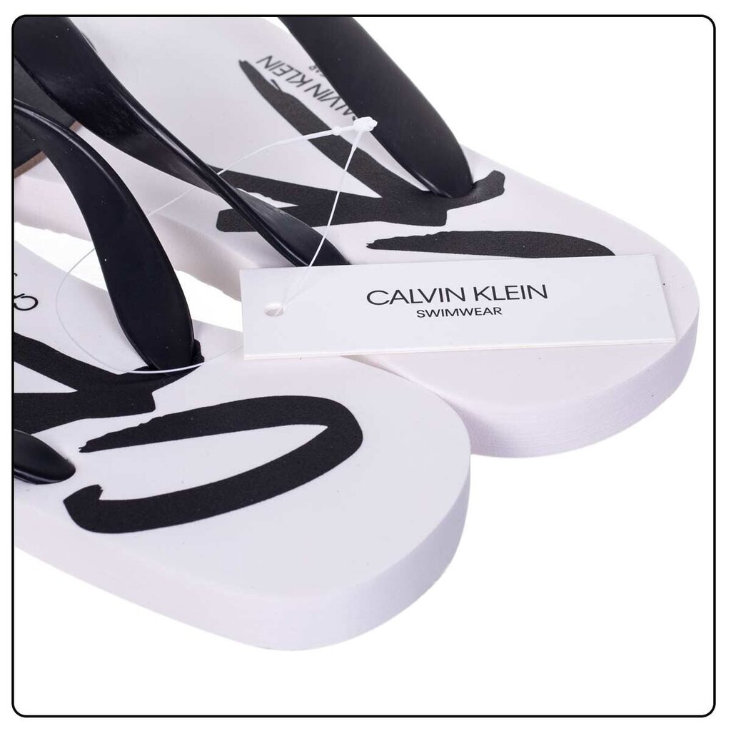 Vyriškos šlepetės Calvin Klein FF SANDALS, baltos KM0KM00500 YCD 42912 kaina ir informacija | Vyriškos šlepetės, basutės | pigu.lt