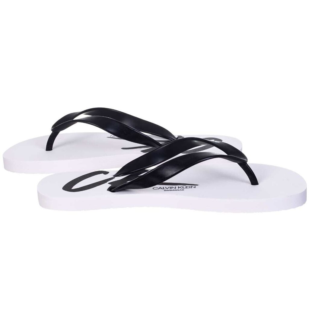 Vyriškos šlepetės Calvin Klein FF SANDALS, baltos KM0KM00500 YCD 42912 kaina ir informacija | Vyriškos šlepetės, basutės | pigu.lt