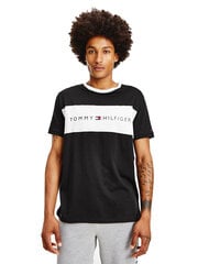 Marškinėliai vyrams Tommy Hilfiger T-shirt CN SS TEE LOGO FLAG, juodi UM0UM01170 DYE 42432 kaina ir informacija | Vyriški marškinėliai | pigu.lt