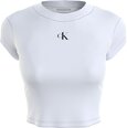 Moteriški marškinėliai Calvin Klein T-SHIRT TOP CK RIB CROPPED SLIM, balti,J20J218337 YAF 43929 M