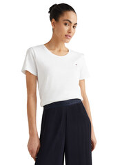 Женская футболка Tommy Hilfiger T-SHIRT SLIM ROUND-NK TOP SS WHITE WW0WW27945 YBR 43713 цена и информация | Футболка Мы здесь | pigu.lt