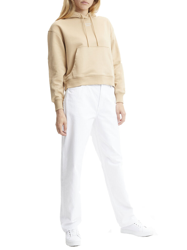 Moteriškas džemperis STACKED LOGO HOODIE, smėlio spalvos, J20J218048 AB0 43496 kaina ir informacija | Megztiniai moterims | pigu.lt