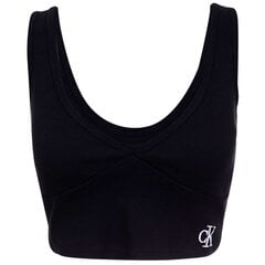 Liemenėlė Calvin Klein T-SHIRT CK RIB CROP TOP, juoda, J20J218334 BEH 43964 kaina ir informacija | Marškinėliai moterims | pigu.lt