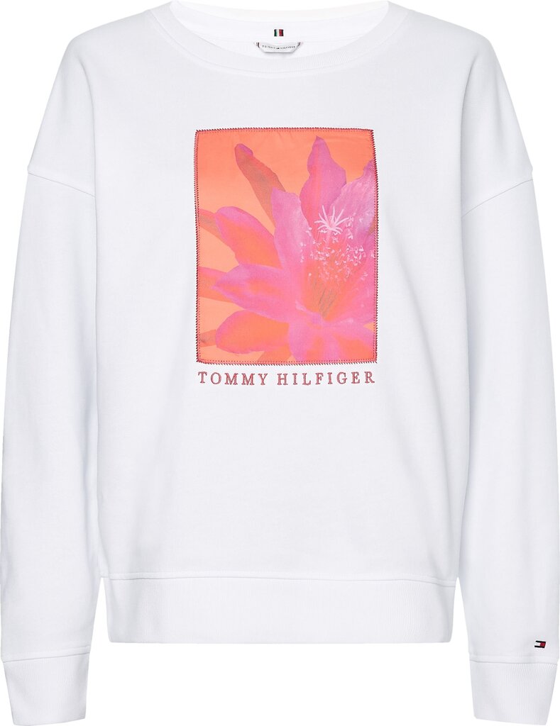 Moteriškas džemperis Tommy Hilfiger RLX FLORAL OPEN-NK SWEATSHIRT WHITE WW0WW33496 YCF 43711 kaina ir informacija | Megztiniai moterims | pigu.lt