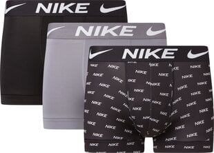 Nike vyriški bokseriai Dri-FIT ESSENTIAL MICRO TRUNK 3 vnt., juodai pilki kaina ir informacija | Trumpikės | pigu.lt