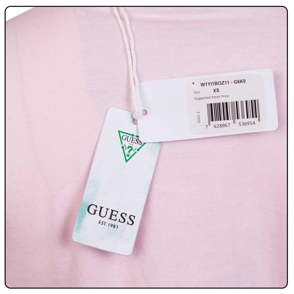 Moteriški Guess T-SHIRT SS CN ORIGINAL TEE PINK W1YI1BI3Z11 G6K9 43518 цена и информация | Marškinėliai moterims | pigu.lt