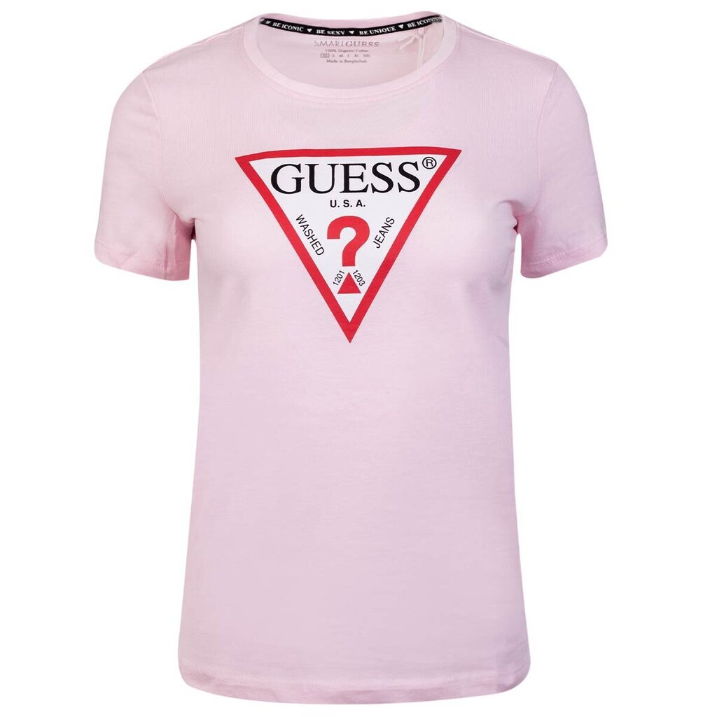 Moteriški Guess T-SHIRT SS CN ORIGINAL TEE PINK W1YI1BI3Z11 G6K9 43518 цена и информация | Marškinėliai moterims | pigu.lt