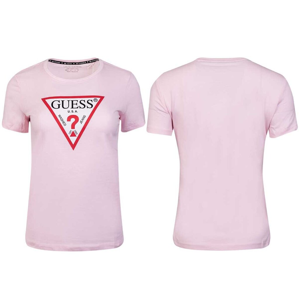 Moteriški Guess T-SHIRT SS CN ORIGINAL TEE PINK W1YI1BI3Z11 G6K9 43518 цена и информация | Marškinėliai moterims | pigu.lt