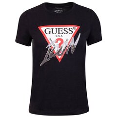 Женская футболка Guess T-SHIRT SS CN ICON TEE BLACK W2GI02I3Z11 JBLK 43528 цена и информация | Женские футболки | pigu.lt