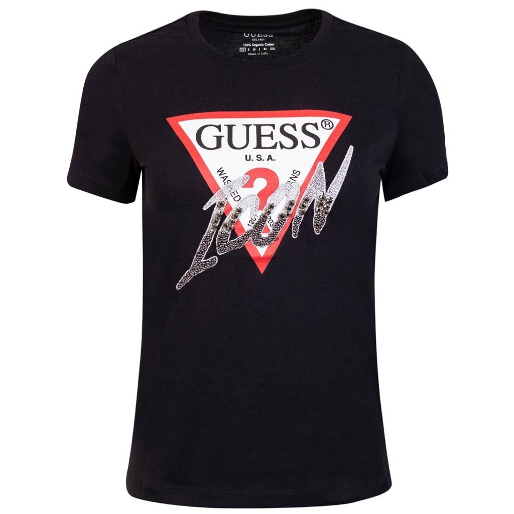 Moteriški marškinėliai Guess T-SHIRT SS CN ICON TEE BLACK W2GI02I3Z11 JBLK 43528 kaina ir informacija | Marškinėliai moterims | pigu.lt